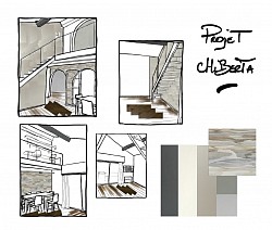 Moodboard colorimétrie + croquis